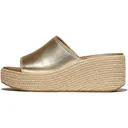 FITFLOP Women's Platfforms Espadrille Leather Wedge Slides (E3Y) - Fitflop