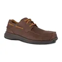 FLORSHEIM Men's Bayside Brown Steel Three Eye Tie Boat Shoe (FS2326) - Florsheim