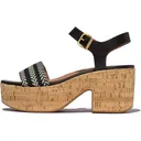 FITFLOP Women's Platfforms V-Weave/Leather Heeled A/Strap Sandals (E3Z) - Fitflop