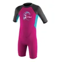 O'NEILL Toddler Reactor-2 2mm Back Zip Short Sleeve Berry/Light Aqua/Graphite Spring Wetsuit (4867-DR8) - O'neill