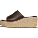 FITFLOP Women's Platfforms Espadrille Leather Wedge Slides (E3Y) - Fitflop