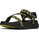 FITFLOP Women's F-Mode Go Leopard Adjustable Webbing Z-Strap Chocolate Mix Sandals (E6O-D20) - Fitflop