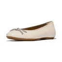 FITFLOP Delicato Glitz-Bow Leather Ballet Flats (E3E) - Fitflop