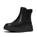 FITFLOP Women's F-Mode Stitch Warm Black Tumbled-Leather Chelsea Boots (E1R-001) - Fitflop