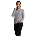 IBKUL Women's Landon Stripe II Print Long Sleeve Mock Neck Top (10164) - Ibkul