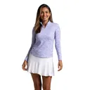 IBKUL Women's Landon Stripe II Print Long Sleeve Mock Neck Top (10164) - Ibkul