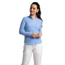 IBKUL Women's Landon Stripe II Print Long Sleeve Mock Neck Top (10164) - Ibkul
