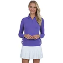 IBKUL Women's Solid Adjustable Length Long Sleeve Polo (48000) - Ibkul