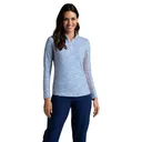 IBKUL Women's Landon Stripe II Print Long Sleeve Mock Neck Top (10164) - Ibkul