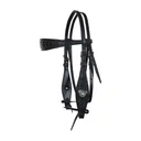 CIRCLE Y Dark Rider Shaped Spider Browband Headstall (1075-12-AB) - Circle Y