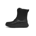 FITFLOP Women's F-Mode All Black Leather Lace-Up Flatform Ankle Boots (GM4-090) - Fitflop
