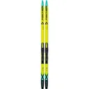 FISCHER Junior Sprint Crown Neon Yellow/Green Nordic Ski Set with Tour Step-In Jr IFP Bindings Mounted (NV63025) - Fischer