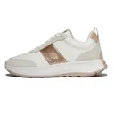 FITFLOP Women's F-Mode Flow Sequin Urban White/Classic Beige Suede/Leather Flatform Sneakers (E1Z-B44) - Fitflop