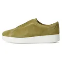 FITFLOP Women's Rally Khaki Green Mix Elastic Suede Slip-On Sneakers (JG8-C68) - Fitflop