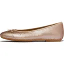 FITFLOP Women's Delicato Bow Sequin Classic Beige Ballet Flats (E6T-B41) - Fitflop