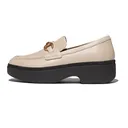 FITFLOP Women's F-Luma Chunky-Snaffle Stone Beige Leather Demi-Wedge Loafers (IJ7-A20) - Fitflop