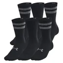 UNDER ARMOUR Unisex Essential 6-Pack Black/Castlerock Crew Socks (1387058-001) - Under Armour