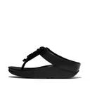 FITFLOP Women's Rumba Beaded All Black Toe-Post Sandals (B5R-090) - Fitflop