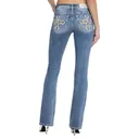 MISS ME Women's Elora Cross Embellished Medium Blue 34L Pockets Mid-Rise Bootcut Jeans (M9461BL) - 