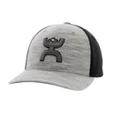 HOOEY Ash Flexfit 6-Panel Black/White Hooey Logo Gray/Black Cap (2231GYBK) - Hooey