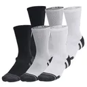 UNDER ARMOUR Unisex Performance Tech 6-Pack Mod Gray/Jet Gray Crew Socks (1386242-011) - Under Armour