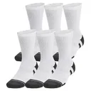 UNDER ARMOUR Unisex Performance Tech 6-Pack Mod Gray/Jet Gray Crew Socks (1386242-011) - Under Armour