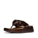 FITFLOP Women's F-Mode Knot Metallic Soft-Leather Flatform Toe-Post Sandals (IY1) - Fitflop