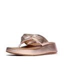 FITFLOP Women's F-Mode Knot Metallic Soft-Leather Flatform Toe-Post Sandals (IY1) - Fitflop