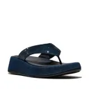FITFLOP Women's F-Mode Dark Denim Toe Post Denim And Hotfix Sandals (A2W-D71) - Fitflop