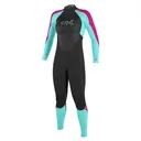 O'NEILL Girl's Epic 4/3mm Back Zip Full Size 14 Black/Seaglass/Berry Diving Wetsuit (4216G-EE9-14) - O'neill