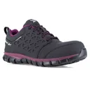REEBOK Women's Sublite Cushion Composite Toe Black/Plum Athletic Work Shoes (RB492) - Reebok