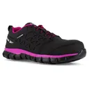 REEBOK Women's Sublite Cushion Composite Toe Black/Pink Athletic Work Shoes (RB491) - Reebok