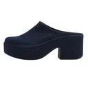 FITFLOP Women's Platfforms Dark Denim Heeled Mules Shoes (A5G-D71) - Fitflop