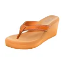FLOJOS Womens Olivia Vintage 2 1/2in Wedge Tan Sandal (343-TAN-TAN) - Flojos