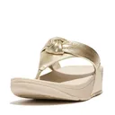 FITFLOP Women's Lulu Padded-Knot Metallic-Leather Platino Toe-Post Sandals (HN8-675) - Fitflop