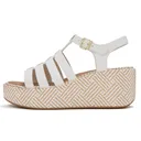 FITFLOP Women's Platfforms Graphic-Weave Leather Fisherman Urban White Sandals (A5M-194) - Fitflop