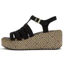 FITFLOP Women's Platfforms Graphic-Weave Suede Fisherman Black Sandals (A5O-001) - Fitflop