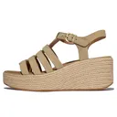 FITFLOP Women's Platfforms Espadrille Suede Fisherman Wedge Cappuccino Sandals (A5J-923) - Fitflop