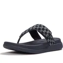 FITFLOP Women's F-Mode Go Adjustable Checkerboard-Denim Toe-Post Sandals (A1G) - Fitflop