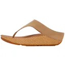 FITFLOP Lulu Lux Graphic-Weave Suede Toe-Post Cappuccino Sandals (A4S-923) - Fitflop
