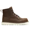 WOLVERINE Men's Trade Wedge Unlined 6in Moc-Toe Composite-Toe Dark Brown Work Boots (W241057) - Wolverine Footwear
