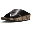 FITFLOP Lulu Lux Graphic-Weave Leather Cross Slides (A4P) - Fitflop