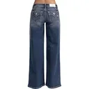 MISS ME Women's Classic Stitched Dark Blue Faux Flap Pockets Mid-Rise Wide Leg Jeans (M5014W426) - Miss Me