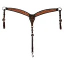 PROFESSIONAL'S CHOICE Buckstitched Filigree Black/Natural Breast Collar (3P6035) - Professional's Choice
