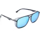 OPTIC NERVE Unisex Cousin Matte Gray Frame with Brown Lens/Blue Mirror Sunglasses (22628) - Optic Nerve