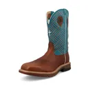 TWISTED X Men's 12in Western Sequoia/Turquoise Work Boots (MXBAW07) - Twisted X