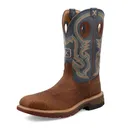 TWISTED X Men's 12in Western Distressed Saddle and Peacock Work Boot (MXBA005) - Twisted X