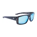 OPTIC NERVE Caddo Matte Gray Tortuga Sunglasses with Hydroglare Polarized Smoke Lens Ice Blue Mirror (22873) - Optic Nerve