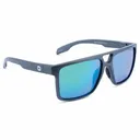 OPTIC NERVE Unisex Larimer Matte Aluminum Gray Sport Sunglasses with Polarized Smoke Lens Green Mirror (22849) - Optic Nerve