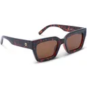 OPTIC NERVE Unisex Afterglow Shiny Dark Tortoise Frame with Brown Lens Sunglasses (22757) - Optic Nerve